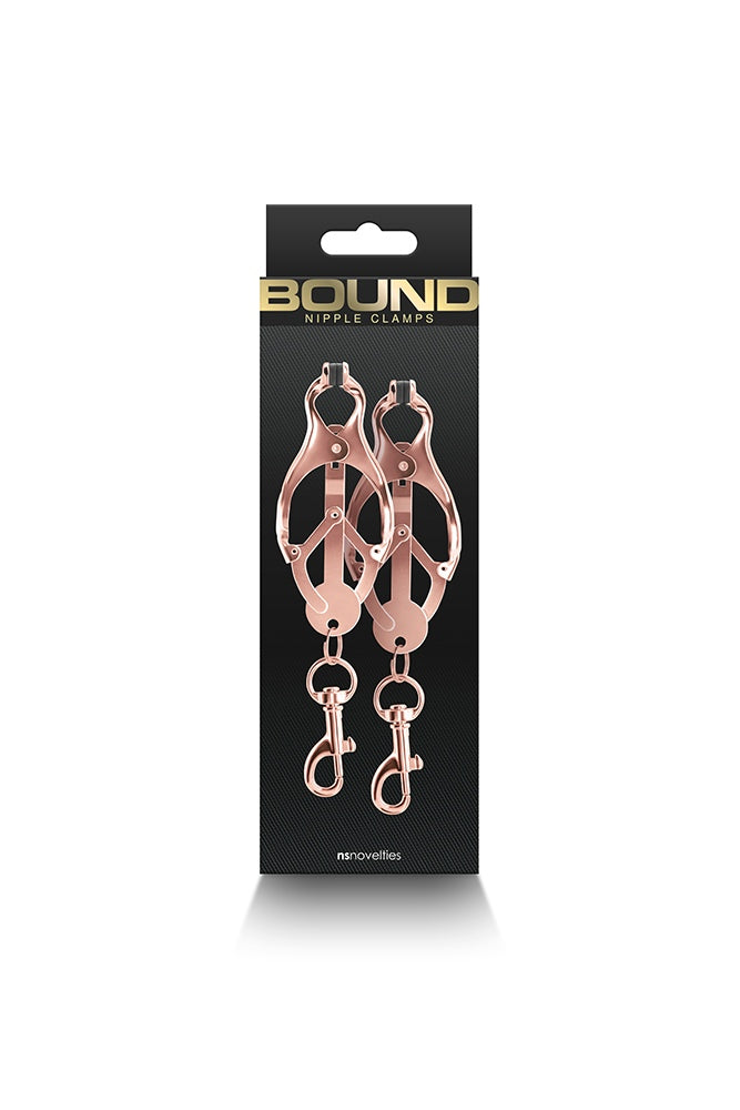 NS Novelties - Bound - Butterfly Nipple Clamps with Clasps - Rose Gold - Stag Shop