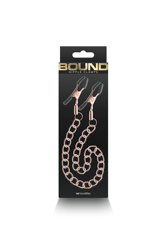 NS Novelties - Bound - Thick Chain Nipple Clamps - Rose Gold - Stag Shop