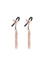NS Novelties - Bound - Chain Tassel Nipple Clamps - Rose Gold/Black - Stag Shop