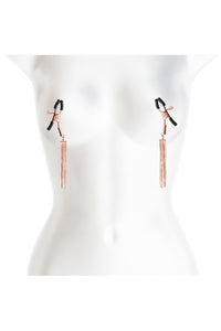 Thumbnail for NS Novelties - Bound - Chain Tassel Nipple Clamps - Rose Gold/Black - Stag Shop