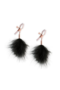 Thumbnail for NS Novelties - Bound - Feather Nipple Clamps - Rose Gold/Black - Stag Shop