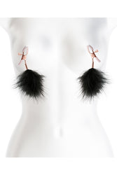 NS Novelties - Bound - Feather Nipple Clamps - Rose Gold/Black - Stag Shop