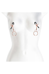 NS Novelties - Bound - Nipple Clamps with Rings - Rose Gold/Black - Stag Shop