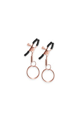 NS Novelties - Bound - Nipple Clamps with Rings - Rose Gold/Black - Stag Shop