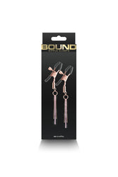NS Novelties - Bound - Rhinestone & Chain Nipple Clamps - Rose Gold/Black - Stag Shop