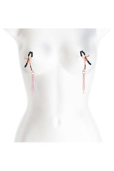 NS Novelties - Bound - Rhinestone & Chain Nipple Clamps - Rose Gold/Black - Stag Shop
