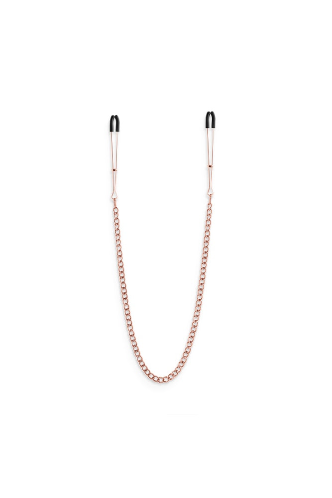 NS Novelties - Bound - Thin Chain Tweezer Nipple Clamps - Rose Gold - Stag Shop