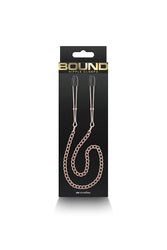 NS Novelties - Bound - Thin Chain Tweezer Nipple Clamps - Rose Gold - Stag Shop
