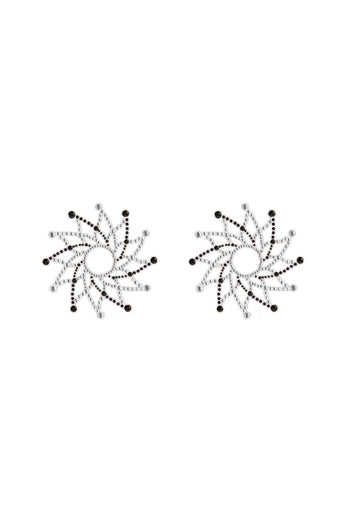NS Novelties - Pretty Pasties - Charm Rhinestone Pasties - Black/Silver - Stag Shop