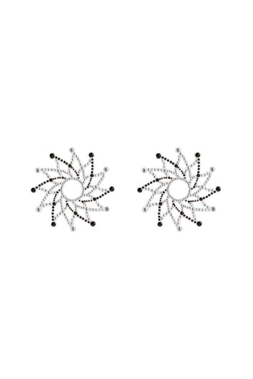 NS Novelties - Pretty Pasties - Charm Rhinestone Pasties - Black/Silver - Stag Shop