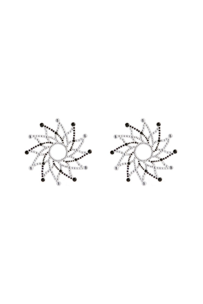 NS Novelties - Pretty Pasties - Charm Rhinestone Pasties - Black/Silver - Stag Shop
