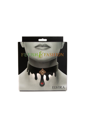 NS Novelties - Fetish & Fashion - Elvira Collar - Black/Gold - Stag Shop