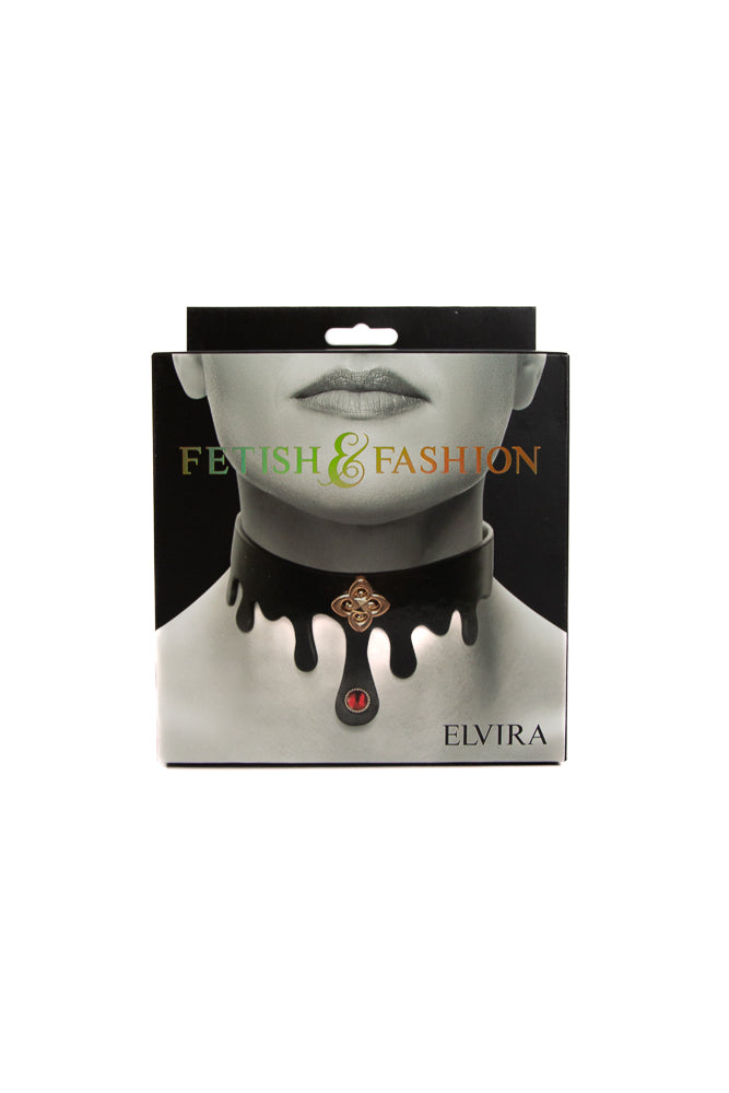 NS Novelties - Fetish & Fashion - Elvira Collar - Black/Gold - Stag Shop