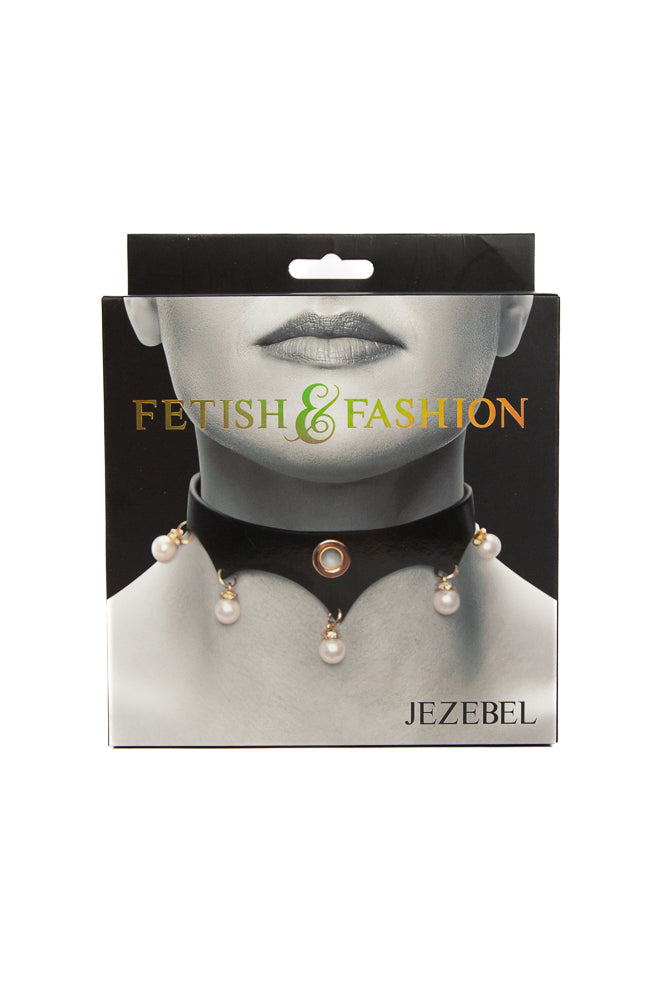 NS Novelties - Fetish & Fashion - Jezebel Collar - Black/Gold - Stag Shop