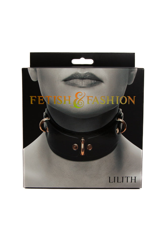 NS Novelties - Fetish & Fashion - Lilith Collar - Black/Gold - Stag Shop