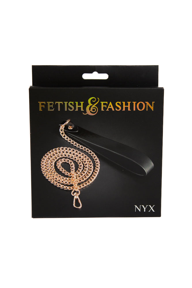 NS Novelties - Fetish & Fashion - Nyx Leash - Black/Gold - Stag Shop