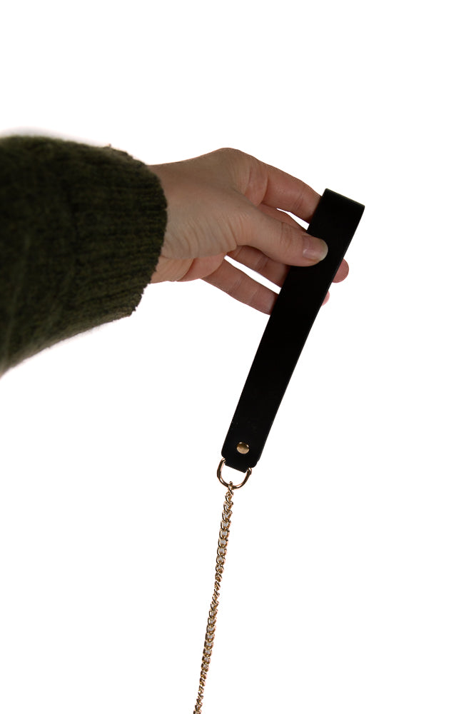 NS Novelties - Fetish & Fashion - Nyx Leash - Black/Gold - Stag Shop