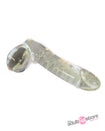 NS Novelties - Firefly - Glass Smooth Ballsy Dildo - 4 inch - Glow-In-The-Dark/Clear - Stag Shop