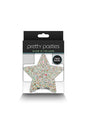 NS Novelties - Pretty Pasties - Stars & Crosses Glow in the Dark Glitter Pasties - 2 Pair - Stag Shop