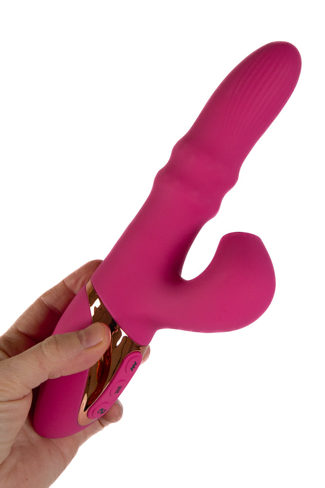 NS Novelties - INYA - Enamour Rabbit Vibrator with Air Pulse & Thrusting Rings - Pink - Stag Shop