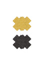 NS Novelties - Pretty Pasties - Cross Glitter Pasties 2 Pair - Black/Gold - Stag Shop