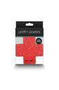 NS Novelties - Pretty Pasties - Cross Glitter Pasties 2 Pair - Silver/Red - Stag Shop