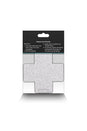 NS Novelties - Pretty Pasties - Cross Glitter Pasties 2 Pair - Silver/Red - Stag Shop