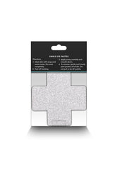 NS Novelties - Pretty Pasties - Cross Glitter Pasties 2 Pair - Silver/Red - Stag Shop