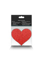 NS Novelties - Pretty Pasties - Heart Glitter Pasties 2 Pair - Silver/Red - Stag Shop