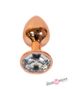 NS Novelties - Rear Assets - Aluminum Butt Plug - Rose Gold/Clear - 2.75 Inch - Stag Shop