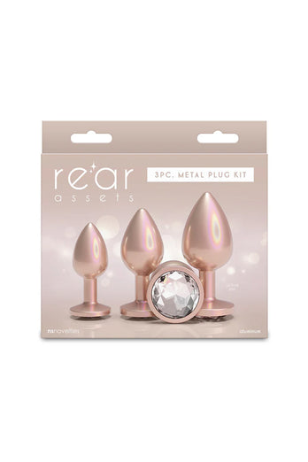 NS Novelties - Rear Assets - 3 Pc Iridescent Aluminum Anal Training Kit - Stag Shop