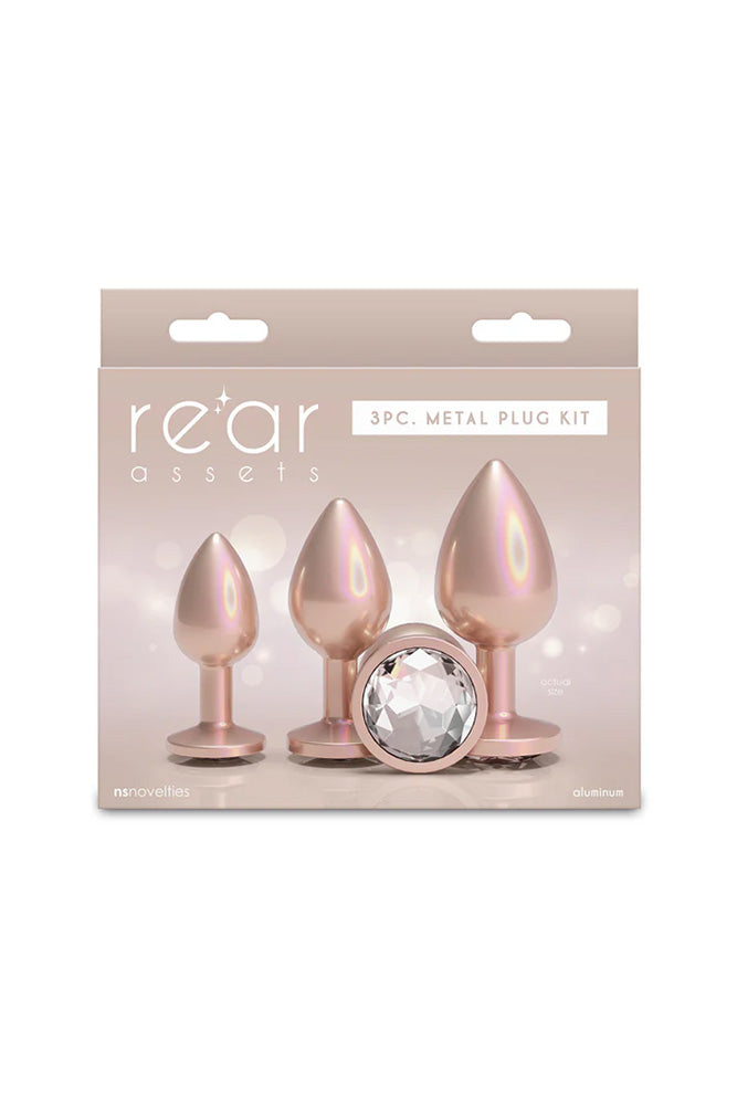 NS Novelties - Rear Assets - 3 Pc Iridescent Aluminum Anal Training Kit - Stag Shop