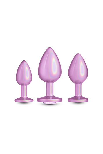 NS Novelties - Rear Assets - 3 Pc Iridescent Aluminum Anal Training Kit - Stag Shop