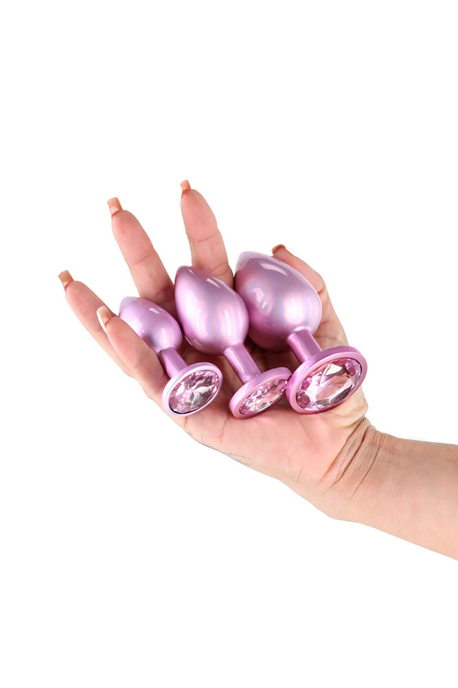 NS Novelties - Rear Assets - 3 Pc Iridescent Aluminum Anal Training Kit - Stag Shop