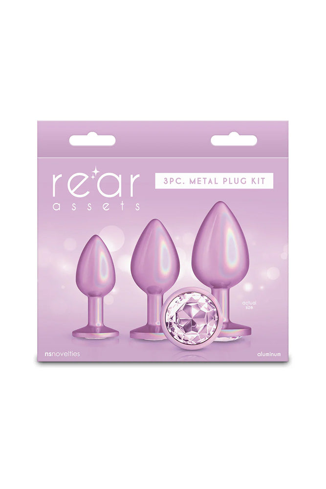 NS Novelties - Rear Assets - 3 Pc Iridescent Aluminum Anal Training Kit - Stag Shop