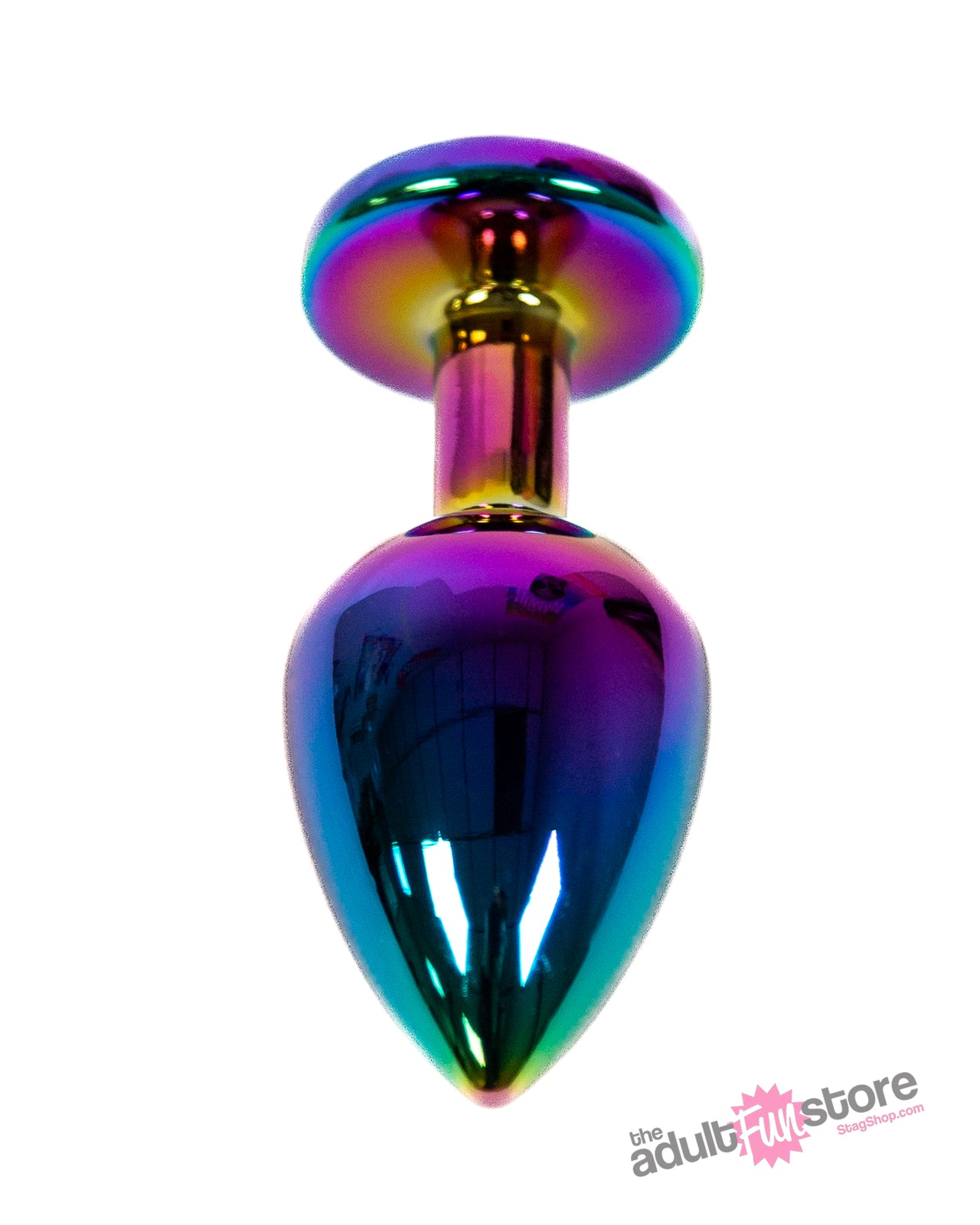 NS Novelties - Rear Assets - Medium Aluminum Butt Plug - Multicolour/Rainbow - Stag Shop