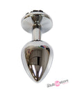 NS Novelties - Rear Assets - Aluminum Rose Butt Plug - Silver/Black - Medium - 3.5 Inch - Stag Shop