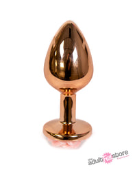 NS Novelties - Rear Assets - Aluminum Rose Butt Plug - Rose Gold/Pink - Medium - 3.5 Inch - Stag Shop