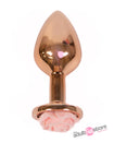 NS Novelties - Rear Assets - Aluminum Rose Butt Plug - Rose Gold/Pink - Medium - 3.5 Inch - Stag Shop