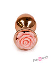 NS Novelties - Rear Assets - Aluminum Rose Butt Plug - Rose Gold/Pink - Medium - 3.5 Inch - Stag Shop