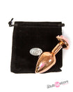 NS Novelties - Rear Assets - Aluminum Rose Butt Plug - Rose Gold/Pink - Medium - 3.5 Inch - Stag Shop