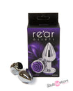 NS Novelties - Rear Assets - Aluminum Rose Butt Plug - Silver/Purple - Medium - 3.5 Inch - Stag Shop