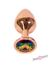 NS Novelties - Rear Assets - Aluminum Butt Plug - Rose Gold/Rainbow - 3.15 Inch - Stag Shop