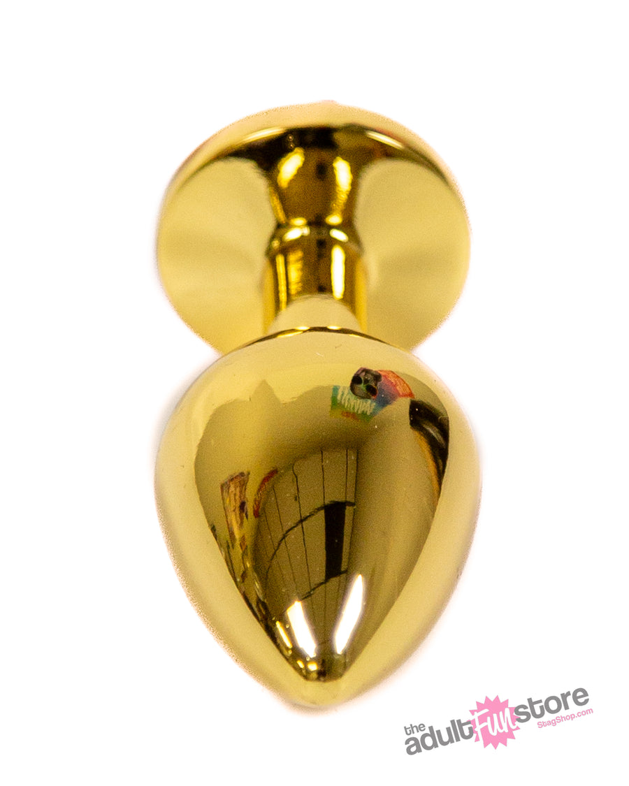 NS Novelties - Rear Assets - Aluminum Butt Plug - Gold/Red - 3.5 Inch - Stag Shop
