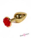 NS Novelties - Rear Assets - Aluminum Butt Plug - Gold/Red - 3.5 Inch - Stag Shop