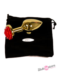 NS Novelties - Rear Assets - Aluminum Butt Plug - Gold/Red - 3.5 Inch - Stag Shop