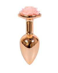 NS Novelties - Rear Assets - Aluminum Rose Butt Plug - Gold/Pink - Small - 3 Inch - Stag Shop