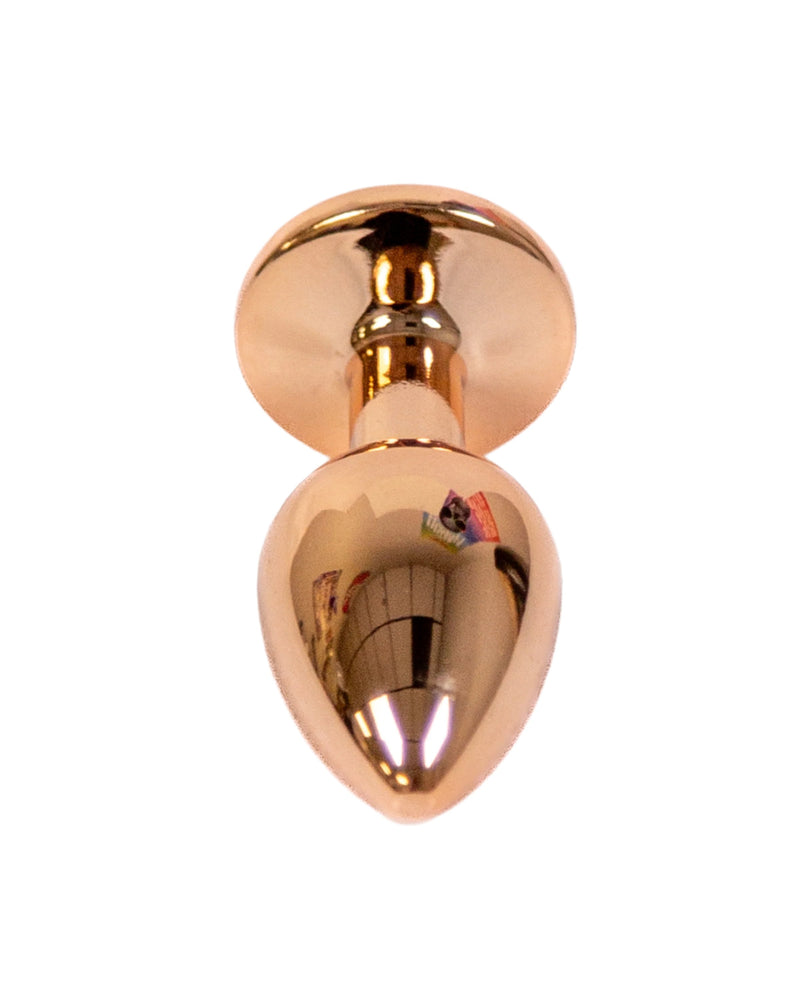 NS Novelties - Rear Assets - Aluminum Rose Butt Plug - Gold/Pink - Small - 3 Inch - Stag Shop