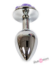 NS Novelties - Rear Assets - Aluminum Rose Butt Plug - Purple/Silver - Small - 3 Inch - Stag Shop