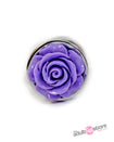 NS Novelties - Rear Assets - Aluminum Rose Butt Plug - Purple/Silver - Small - 3 Inch - Stag Shop